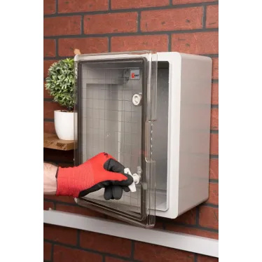 Бокс пластиковый с монтажной платой прозр. дверь 400х300х220 мм IP65 PROxima