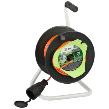 Удлинитель силовой RP-1-2x1-30m на пластиковой катушке без заземления 1 розетка 30м ПВС 2x1мм2