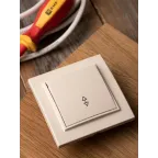 Выключатель одноклавишный СП проходной 10А бежевый Минск