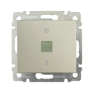 Выключатель двухполюсный индикация Valena 10 AX 250В АС слоновая кость