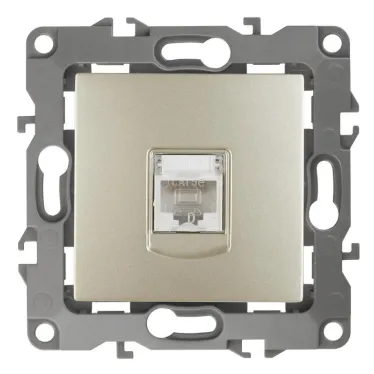 Розетка информационная RJ45, Эра12, шампань, 12-3107-04
