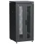 Шкаф напольный сетевой 19' LINEA N 24U 600х600мм передняя распашная перфорированная дверь задняя перфорированная черный