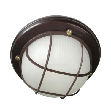 Светильник НПП-03-60-014 IP65 Самарканд 1302 Круг малый матовый / корпус с решеткой дер. венге индивидуальная упаковка