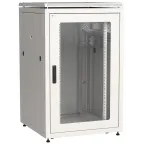 Шкаф сетевой 19' LINEA N 24U 800х800мм стеклянная передняя дверь задняя металлическая серый