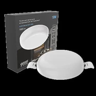 Светильник светодиодный ДВО 18 Вт 1800 лм 4000К AC 220В IP20 круг D120х27мм монт d106мм Пластик безрамочный Frameless Gauss