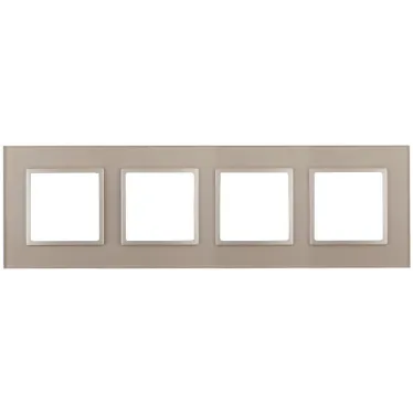 Рамка на 4 поста, стекло, Эра Elegance, шампань+шамп, 14-5104-04