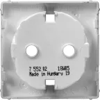 Valena LIFE Лицевая панель розетки 2К+З Алюминий