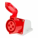 Розетка 124 стационарная 3Р+РЕ 32А 380В IP44, REXANT