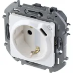 Розетка 2К+З немецкий стандарт 16А 250В со встроенным зарядным устройством USB C 1.5А 5В INSPIRIA белая