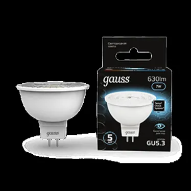 Лампа светодиодная LED 7 Вт 630 лм 4100К софит MR16 нейтральный GU5.3 AC 220В Black Gauss