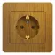 GLOSSA Розетка с заземлением дуб в сборе