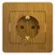 GLOSSA Розетка с заземлением дуб в сборе