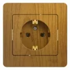 GLOSSA Розетка с заземлением дуб в сборе