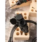 Розетка двухместная с защитными крышками каучуковая 230В 2P+PE 16A IP44 PROxima