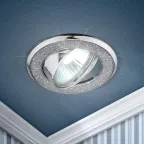 Светильник декор круглый со стеклянной крошкой MR16,12V/220V, 50W, хром/серебря DK18 CH/SH SL