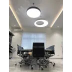 Светильник светодиодный Cosmo excentric подвесной 65Вт 4000K 1200х115 мм RAL9003 белый муар с расс. опал DALI | V1-R0-0X504-30D01-2006540 | VARTON