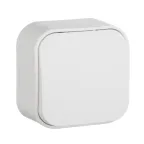 Выключатель одноклавишный, наружный, 10А, белый