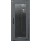 Дверь стеклянная 800мм шкафа LINEA N 24U чер.