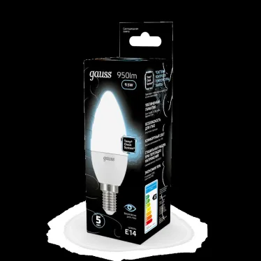 Лампа светодиодная LED 9.5 Вт 950 лм 4100К свеча нейтральный E14 AC 220В Black Gauss