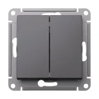 ATLASDESIGN 2-клавишный переключатель, перекрестный, 2 x сх. 7, 10АХ, механизм, БАЗАЛЬТ