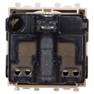 Avanti Розетка ''Ванильная дымка'', 2P+E, с защитными шторками, 2 модульная