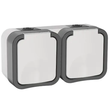 Розетка 2-местная горизонтальная TORS 16А IP55 белый