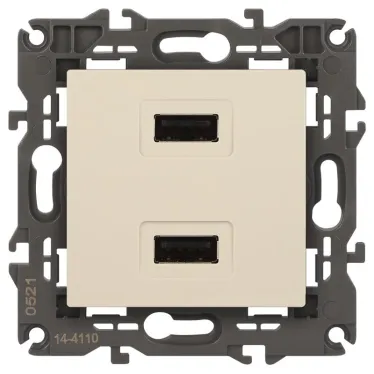 Устройство зарядное USB, 5В-2100мА, Эра Elegance, сл.кость, 14-4110-02