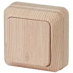 Переключатель Intro Quadro 2-103-11 одноклавишный 10А-250В, IP20, ОУ, сосна