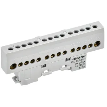 TEKFOR Шина L фаза изолированная на универсальном держателе 8х12-14-Ср IEK