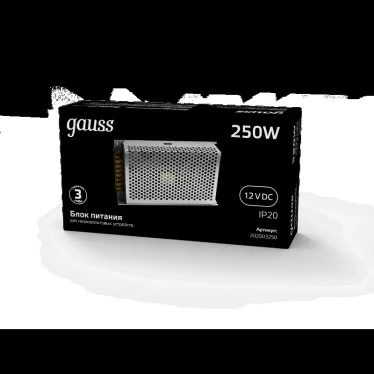 Блок питания для светодиодной ленты 250 Вт AC 100-264В Uвых 12В IP20 200х100х50мм Black Gauss