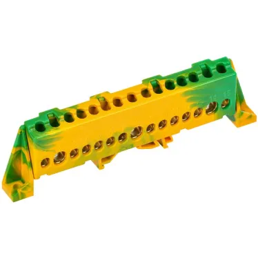 TEKFOR Шина PE земля в комбинированном DIN-изоляторе Стойка 8х12-15-ЖЗ IEK