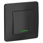 BLANCA скрытой установки одноклавишный выключатель (cх.1) с подсветкой, 10A, 250B, антрацит