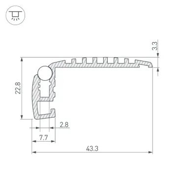 Профиль STEP-MINI-2000 ANOD (ARL, Алюминий)