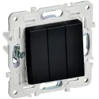 SKANDY Выключатель 3-клавишный 10А SK-V11Bl черный IEK