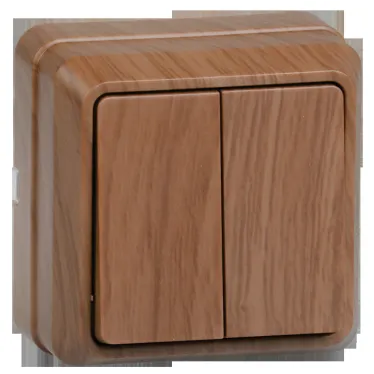 ОКТАВА Выключатель двухклавишный наружный дуб