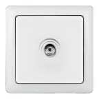 ХИТ Розетка телевизионная TV скрытая оконечная белая