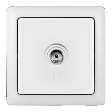 ХИТ Розетка телевизионная TV скрытая оконечная белая
