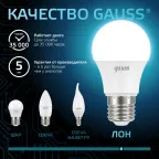 Лампа светодиодная LED 10 Вт 920 лм 4100К А60 груша нейтральный E27 AC 220В Black Gauss