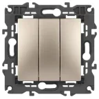 Выключатель тройной, 10АХ-250В, Эра Elegance, шампань,14-1107-04