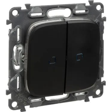 Valena ALLURE Переключатель двухклавишный 10АХ 250В с подсветкой С лицевой панелью Антрацит