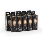 Лампа светодиодная филаментная LED 7 Вт 550 лм 2700К свеча теплый E14 AC 220В прозрачная колба Black Filament Gauss