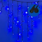 Бахрома светодиодная с эффектом мерцания, 3м Соединяемая ULD-B3010-200/TBK BLUE IP67 200 светодиодов Синий свет Провод черный