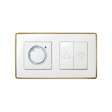 Рамка 2 поста белая основание золото