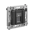 Avanti USB 3.0 розетка одинарная в стену, тип А-А, , Черный матовый