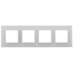 Рамка на 4 поста, стекло, Эра Elegance, белый+бел, 14-5104-01