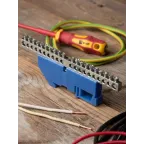 Шина нулевая N 63.20 (DIN изолятор) никель