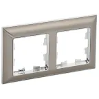 BRITE Рамка 2 поста РУ-2-Бр хром/никель IEK