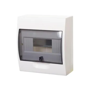 Щит распределительный навесной белый City9 (ЩРн-П-8) дверь прозрачная на 8 модулей IP40