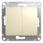 GLOSSA Переключатель двухклавишный в рамку бежевый сх.6