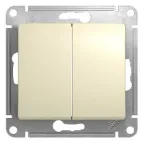 GLOSSA Переключатель двухклавишный в рамку бежевый сх.6